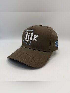 Miller Lite Brown Snapback Trucker Hat State Forty Eight Beer Cap